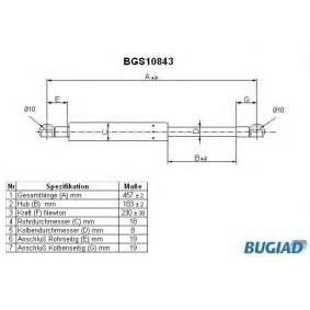 Achetez des Vérin de coffre BUGIAD BGS10843 à prix pour 16,75 €
