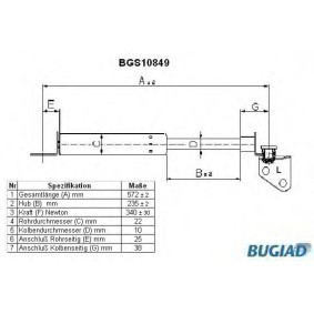 Köp Gasfjäder till baklucka av BUGIAD BGS10849 till det låga priset 357,82 kr