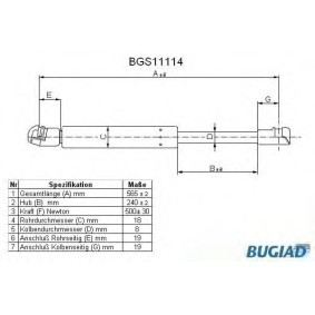 Köp Gasfjäder till baklucka av BUGIAD BGS11114 till det låga priset 196,16 kr