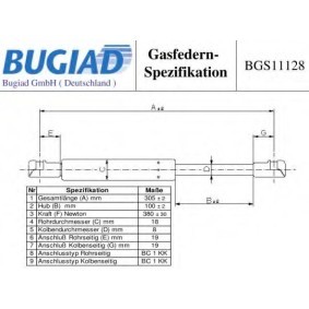 Compre Mola pneumática, capot do motor da BUGIAD BGS11128 a um preço baixo por 19,72 €