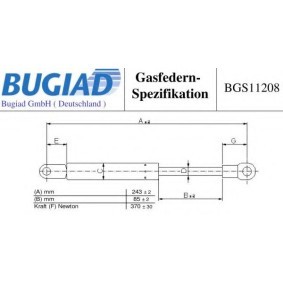 Köp Gasfjäder till baklucka av BUGIAD BGS11208 till det låga priset 132,92 kr