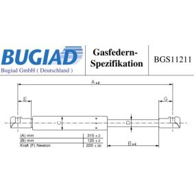 Köp Gasfjäder till baklucka av BUGIAD BGS11211 till det låga priset 300,59 kr