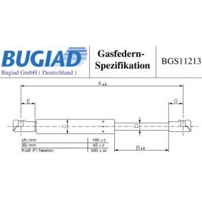 Köp Gasfjäder till baklucka av BUGIAD BGS11213 till det låga priset 132,92 kr