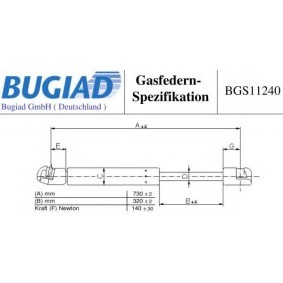 Compre Mola pneumática, capot do motor da BUGIAD BGS11240 a um preço baixo por 18,41 €
