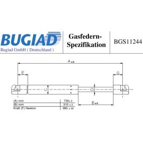 Köp Gasfjäder, motorhuv av BUGIAD BGS11244 till det låga priset 179,37 kr