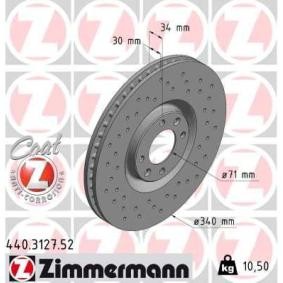 Achetez des Disque de frein ZIMMERMANN 440.3127.52 à prix pour 116,11 €