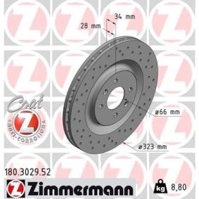 Achetez des Disque de frein ZIMMERMANN 180.3029.52 à prix pour 113,86 €