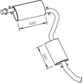 Mittel- / Endschalldämpfer 33335 für PEUGEOT