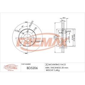 Acquista Disco freno da FREMAX BD-5206 a buon mercato per soli 92,57 €