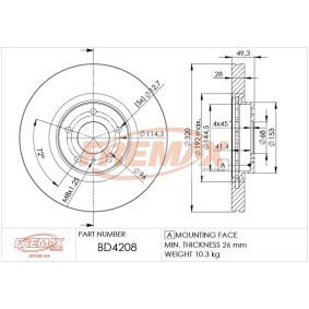 Comprar Disco de freno de FREMAX BD-4208 a bajo precio de 102,96 €