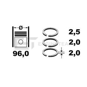 Compre Segmentos de pistón de ET ENGINETEAM online para Patrol GR V Camión de plataforma / Chasis (Y61) a precios moderados