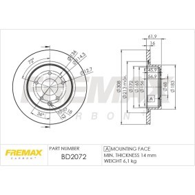 Comprar Disco de freno de FREMAX BD-2072 a bajo precio de 98,31 €