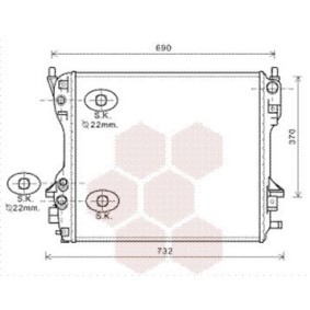 Achetez des Radiateur du moteur VAN WEZEL 77002049 à prix pour 254,38 €