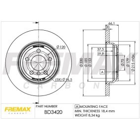 Comprar Disco de freno de FREMAX BD-3420 a bajo precio de 129,35 €