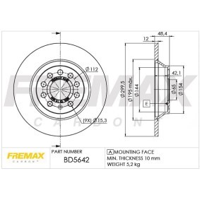Bremsscheibe BD-5642 für SUPERB Kombi (3T5) für 73,91 CHF