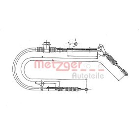 Handbremsseil 17.0582 für 626 IV Schrägheck (GE) für 31,41 CHF