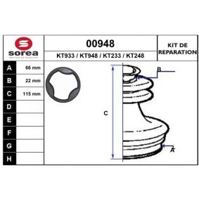 Achetez des Jeu de joint-soufflet, arbre de commande SNRA 00948 à prix pour 10,91 €