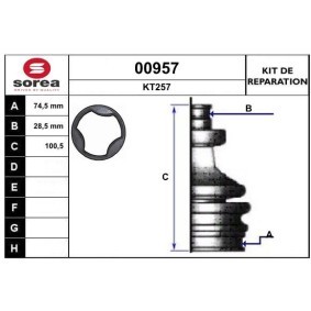 Achetez des Jeu de joint-soufflet, arbre de commande SNRA 00957 à prix pour 9,52 €