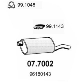 Kjøp Bakre eksospotte av ASSO 07.7002 til den lave prisen 1351,50 NOK
