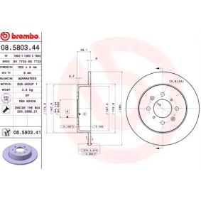 Kjøp Bremseskive av BREMBO 08.5803.41 til den lave prisen 485,09 NOK