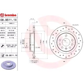 Comprar Disco de freno de BREMBO 08.9511.1X a bajo precio de 68,18 €