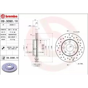 Bremsscheibe 09.3090.1X von BREMBO günstig für 51,08 € online kaufen