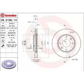 Bremsscheibe 09.5196.11 für MEGA