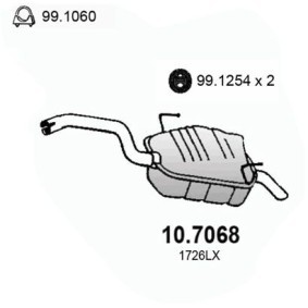 Achetez des Silencieux arrière ASSO 10.7068 à prix pour 193,83 €