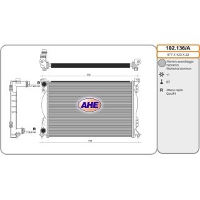 Achetez des Radiateur du moteur AHE 102.136/A à prix pour 165,37 €