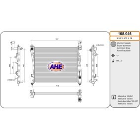 Achetez des Radiateur du moteur AHE 105.046 à prix pour 209,69 €