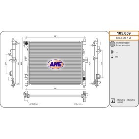Achetez des Radiateur du moteur AHE 105.059 à prix pour 290,10 €