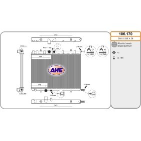 Achetez des Radiateur du moteur AHE 106.170 à prix pour 67,58 €