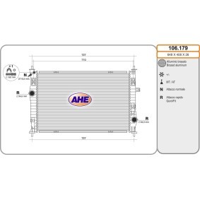 Compre Radiador, arrefecimento do motor da AHE 106.179 a um preço baixo por 201,67 €