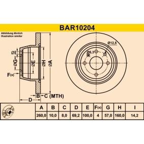 Compre Disco de travão da Barum BAR10204 a um preço baixo por 27,69 €