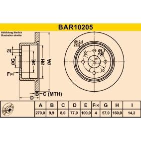 Achetez des Disque de frein Barum BAR10205 à prix pour 34,60 €
