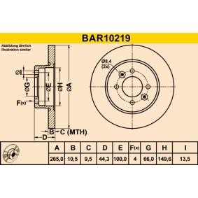 Comprar Disco de freno de Barum BAR10219 a bajo precio de 29,30 €