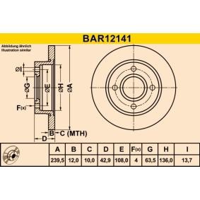 Achetez des Disque de frein Barum BAR12141 à prix pour 24,70 €
