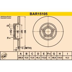 Compre Disco de travão da Barum BAR15105 a um preço baixo por 31,77 €