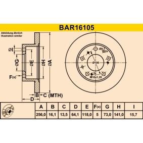 Compre Disco de travão da Barum BAR16105 a um preço baixo por 50,66 €