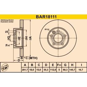 Achetez des Disque de frein Barum BAR18111 à prix pour 47,95 €