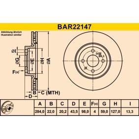 Achetez des Disque de frein Barum BAR22147 à prix pour 39,94 €