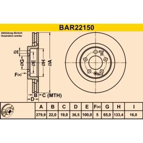 Compre Disco de travão da Barum BAR22150 a um preço baixo por 31,98 €