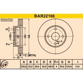 Achetez des Disque de frein Barum BAR22166 à prix pour 25,67 €