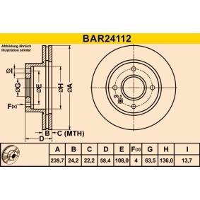 Compre Disco de travão da Barum BAR24112 a um preço baixo por 30,47 €