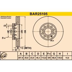 Compre Disco de travão da Barum BAR25105 a um preço baixo por 46,72 €