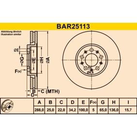 Compre Disco de travão da Barum BAR25113 a um preço baixo por 36,43 €