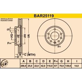 Compre Disco de travão da Barum BAR25119 a um preço baixo por 47,47 €