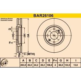 Compre Disco de travão da Barum BAR26106 a um preço baixo por 40,88 €