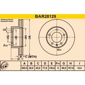 Comprar Disco de freno de Barum BAR28129 a bajo precio de 64,25 €