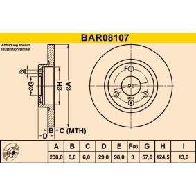 Compre Disco de travão da Barum BAR08107 a um preço baixo por 19,14 €